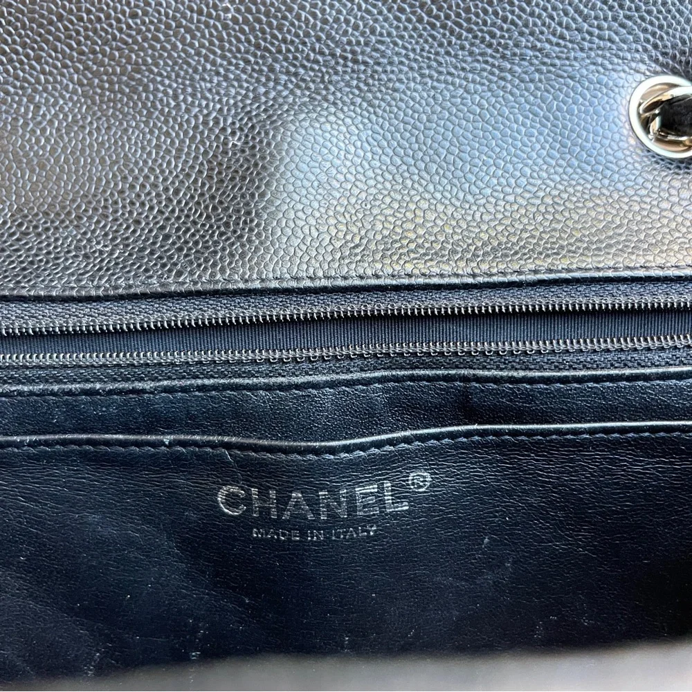Chanel Jumbo Single Flap Black Caviar Silver Hardware - Picture 7 of 14